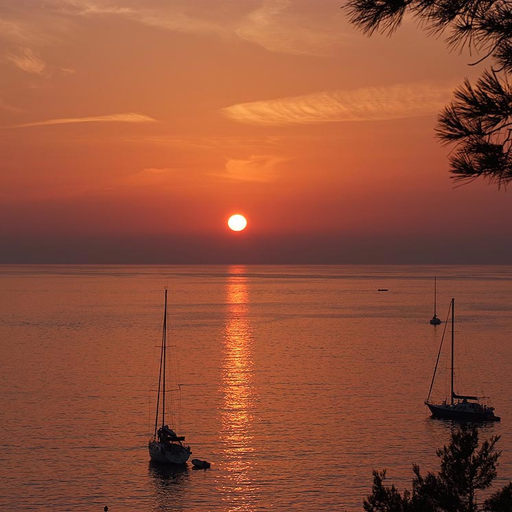 Sonnenuntergang in Viticcio, Insel Elba